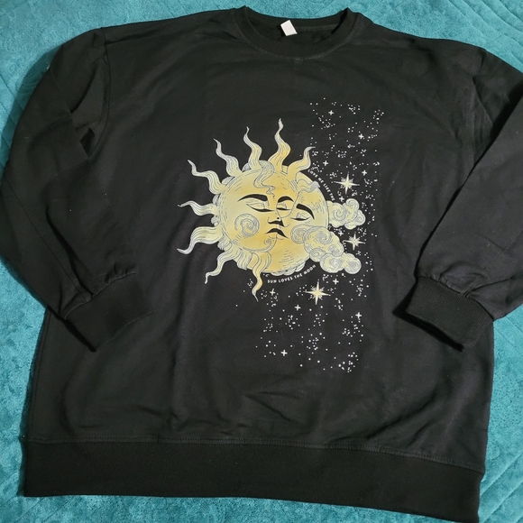 Sun and Moon Eye Astrology Sweatshirt, Medium Unisex Sweatshirt - Picture 1 of 6